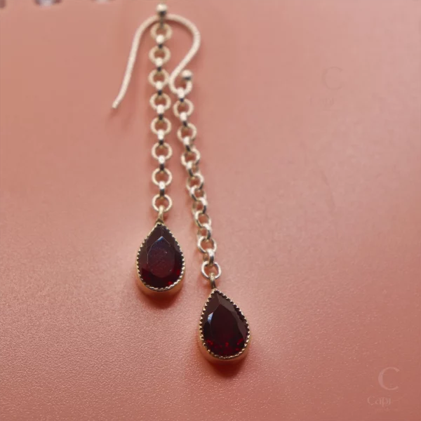 purple chain earrings